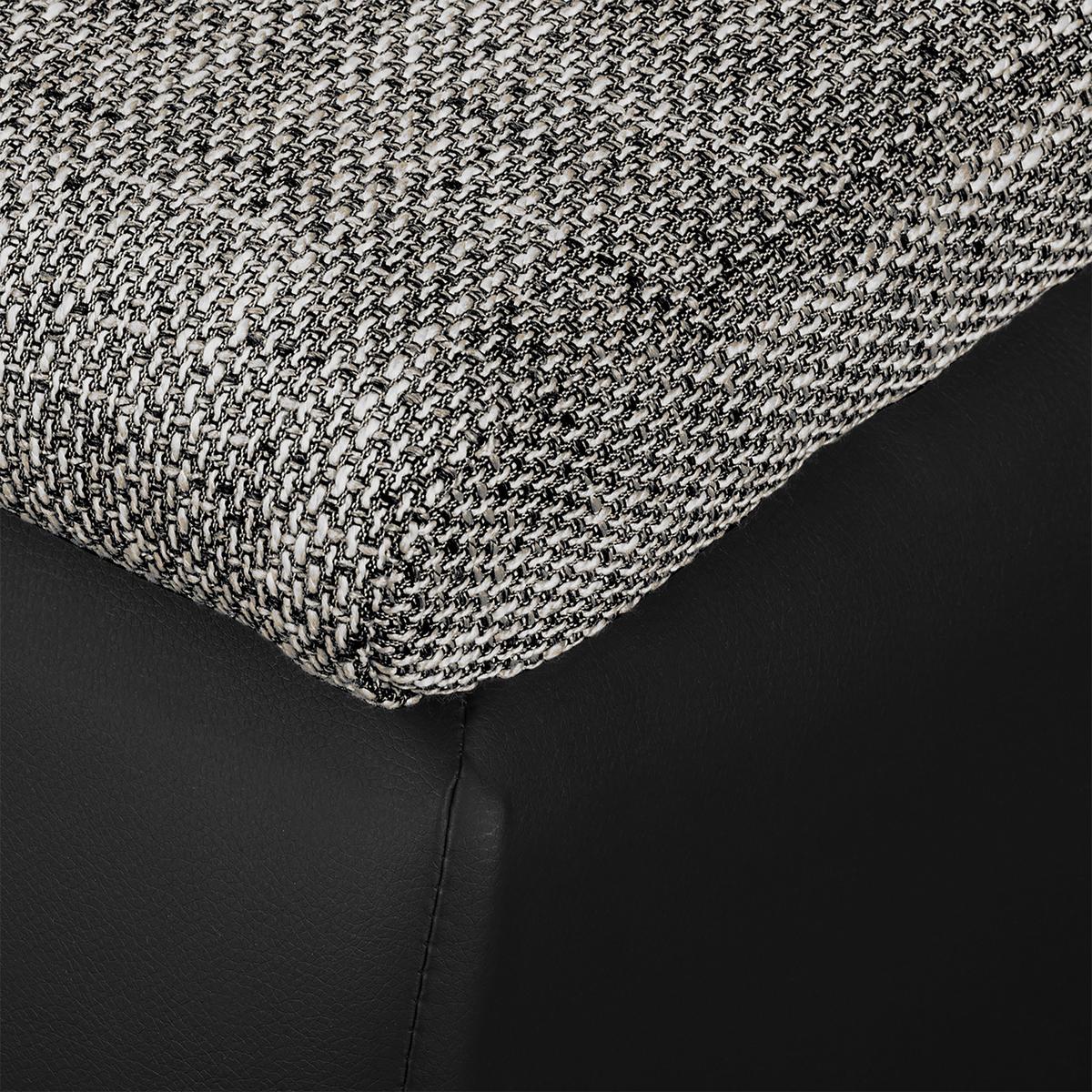 Ecksofa Acra Grau, Schwarz S:266x175cm - Chromfarben/Schwarz, Design, Textil (266/175cm) - Livetastic