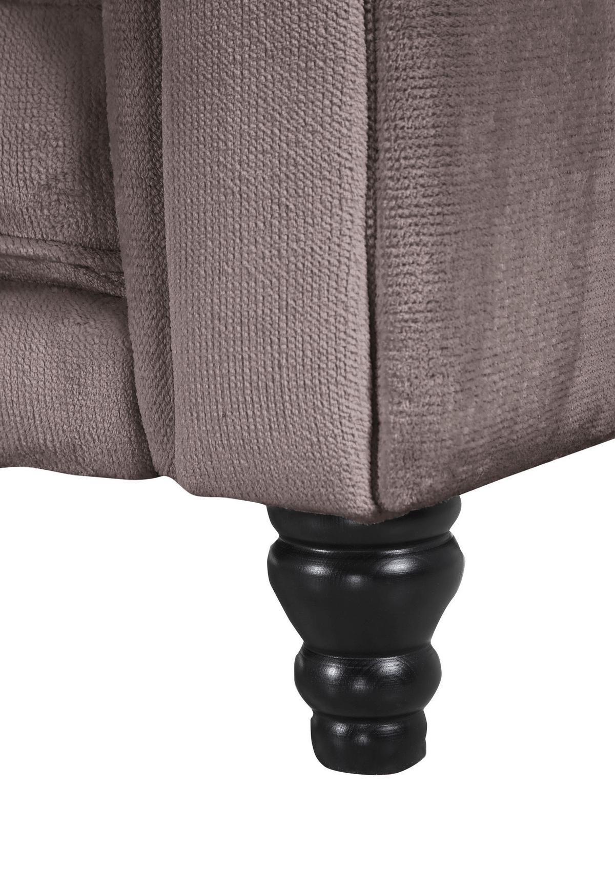 Ecksofa Jonte Schlammfarben S: 160x260 cm - Schlammfarben/Dunkelbraun, Design, Textil (160/260cm) - MID.YOU
