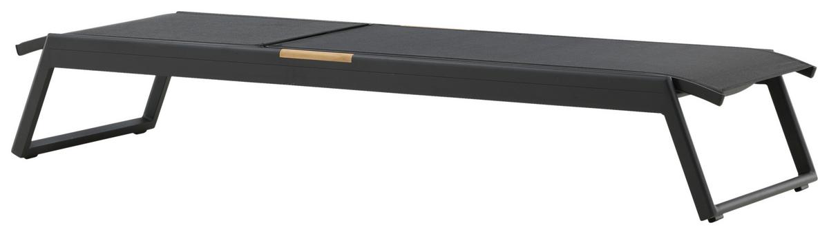 Sonnenliege Mexico Aluminium,, verstellbar - Schwarz, KONVENTIONELL, Metall (60/35/200cm) - Gardenson