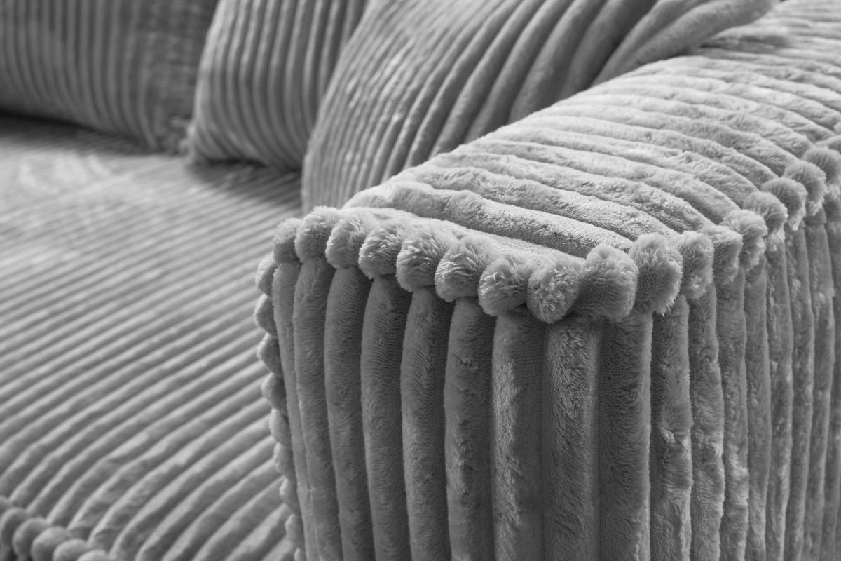 Sofa Modena Inkl. Kissen Hellgrau, B: 223 Cm - Hellgrau/Schwarz, Design, Textil (223/95/121cm) - MID.YOU
