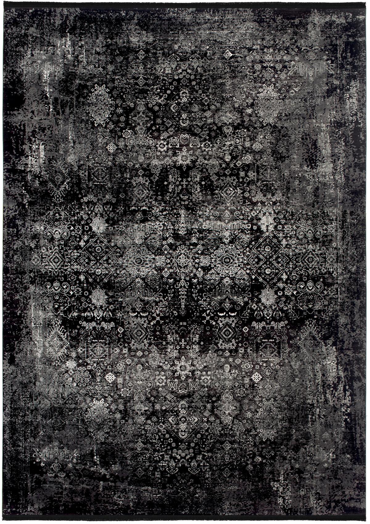 Webteppich Grau/Schwarz Calais 80x150 cm - Schwarz/Grau, Design, Textil (80/150cm) - Dieter Knoll