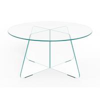 KONFERENČNÝ STOLÍK SAMOS - číra, Design, sklo (80/80/40cm) - MID.YOU