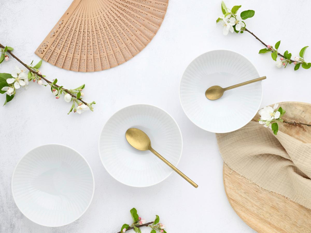 Schüsselset Valencia Weiß 6 Stück - Weiß, Design, Keramik - Creatable