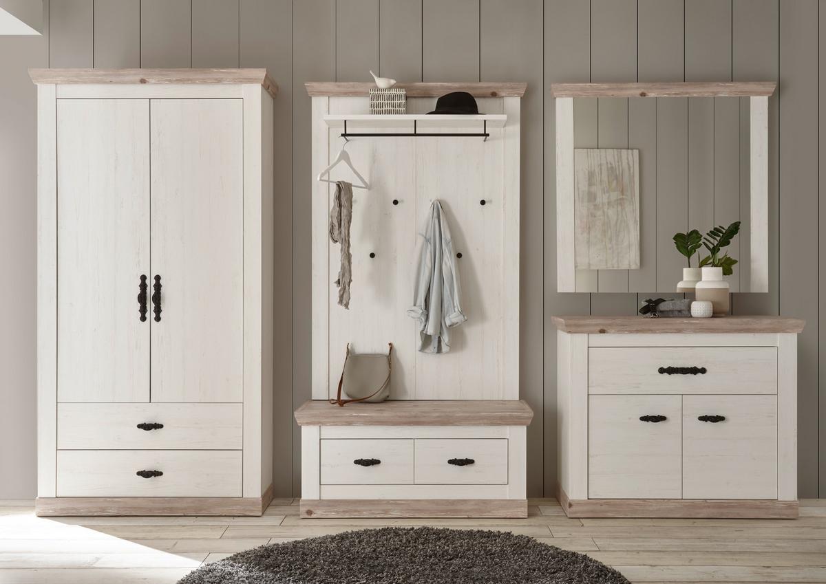 Garderobe Florenz Pinienfarbe/Hellbraun 341cm - Hellbraun/Pinienfarben, Design, Holzwerkstoff (341/201/45cm) - MID.YOU