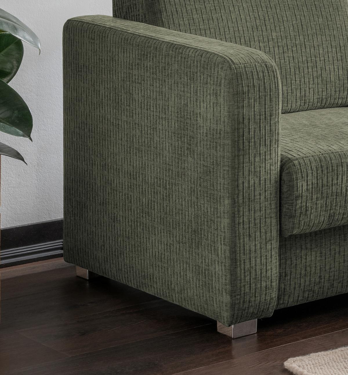 Schlafsofa Mia Mikrofaser Olivgrün, B: 159 cm - Chromfarben/Olivgrün, Basics, Textil (159/88/87cm) - Livetastic