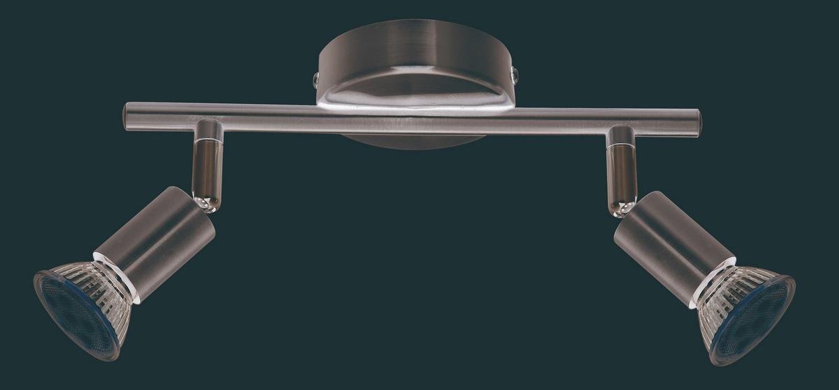 LED-Strahler Marko 2-Flammig verstellbar L: 22,5 cm - Chromfarben/Nickelfarben, KONVENTIONELL, Metall (22,5/8/14,5cm) - Luca Bessoni