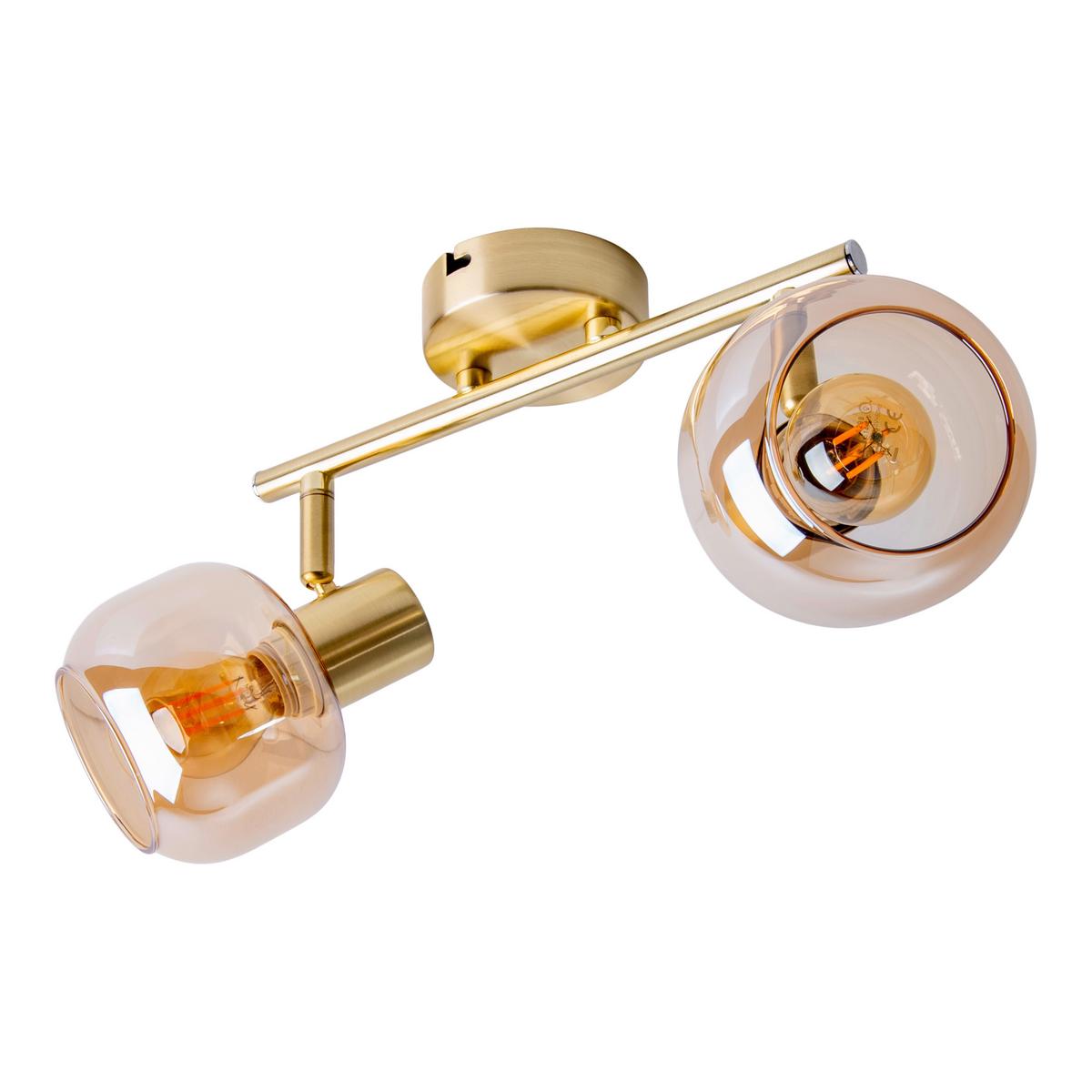 Deckenleuchte Libby - Messingfarben, Design, Glas/Metall (20cm) - Näve