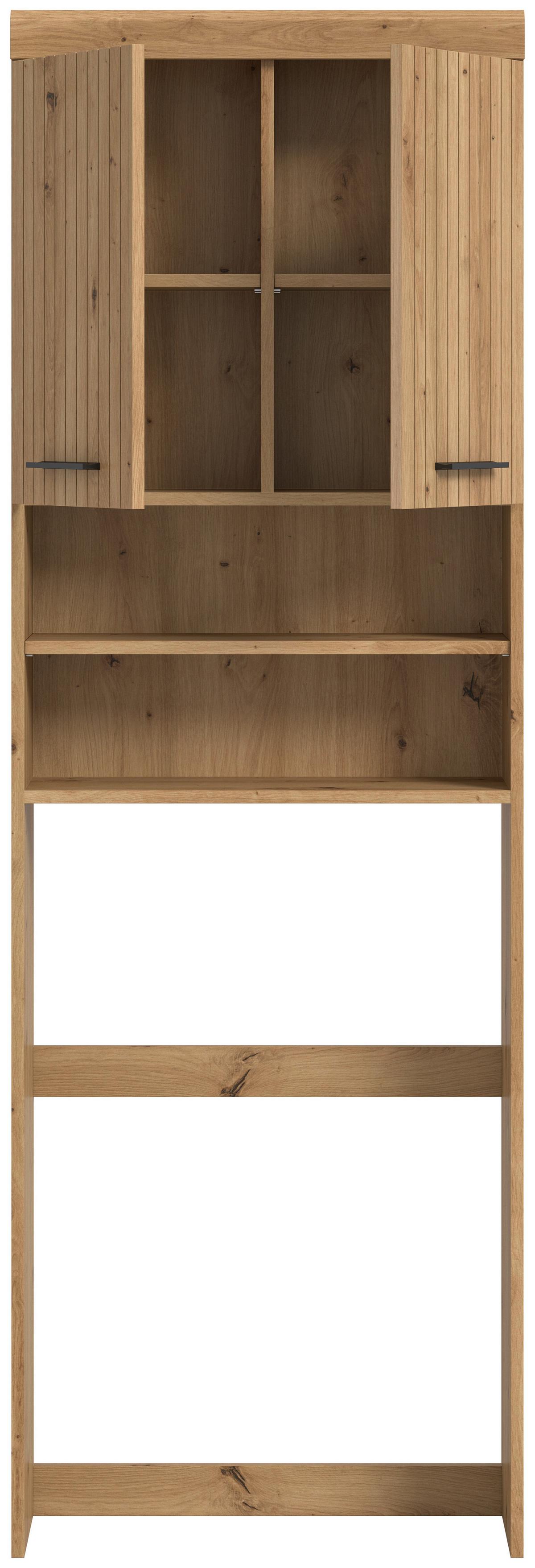 Waschmaschinenschrank Scout Eiche Artisan Dekor B: 63cm - Schwarz/Eiche Artisan, Trend, Holzwerkstoff (63/191/24cm) - MID.YOU