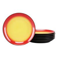 SADA DEZERTNÍCH TALÍŘKŮ 24923 HOT RED, DESSERTTELLER - černá/žlutá, Trend, keramika (21/3cm) - Creatable