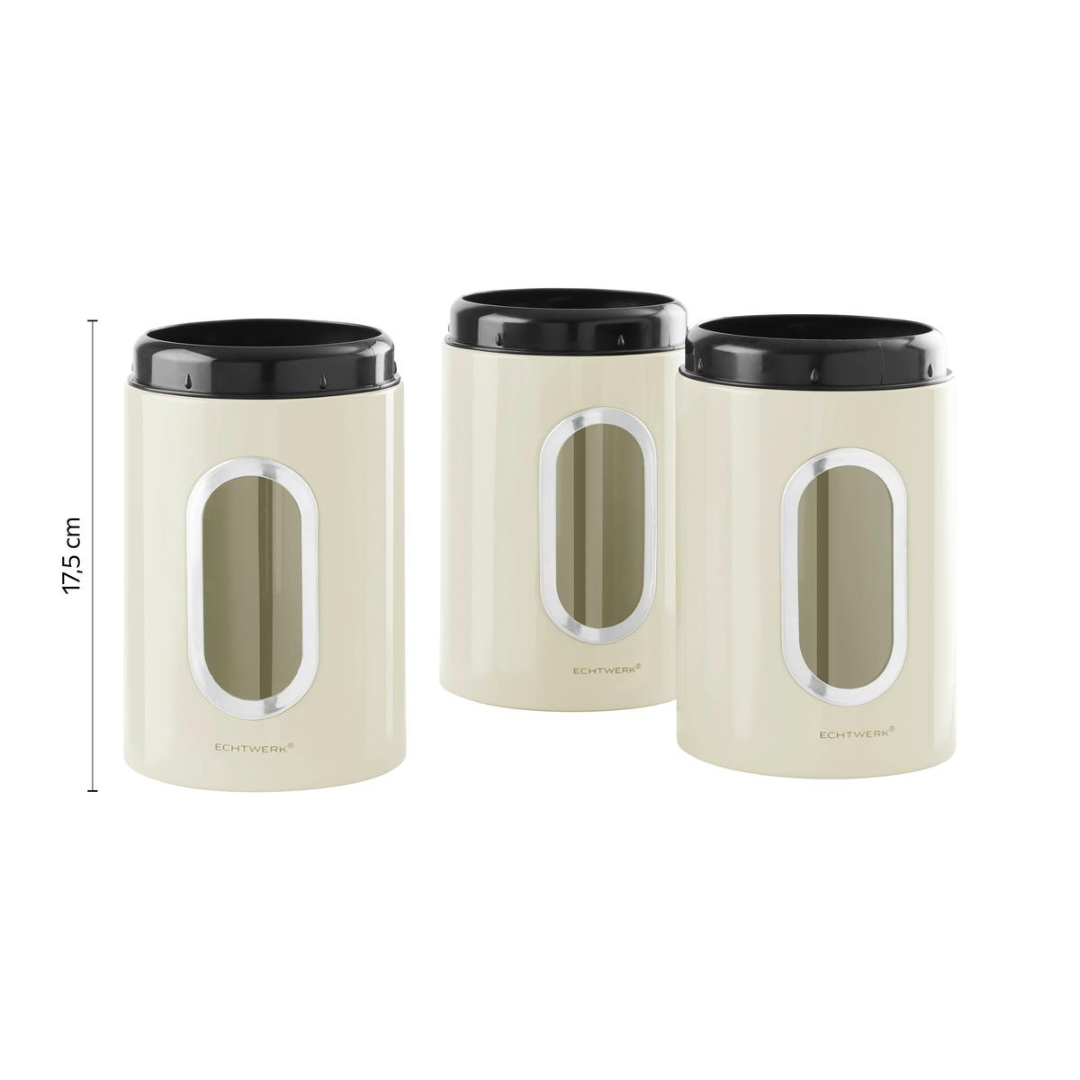 Vorratsdosen 3er-Set Auslaufsicher - Creme, Trend, Metall (11/17,5cm) - Echtwerk
