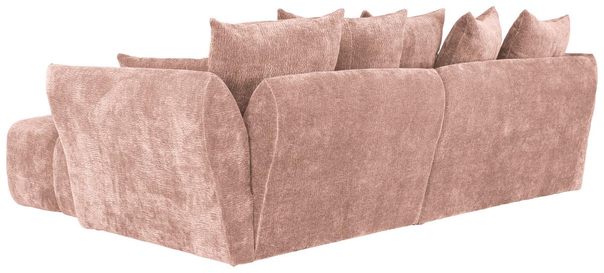 Univerzálna sedačka CAMMELLIO, ružová ženilka, 7 vankúšov - čierna/ružová, Modern, textil (296/189cm) - Mömax