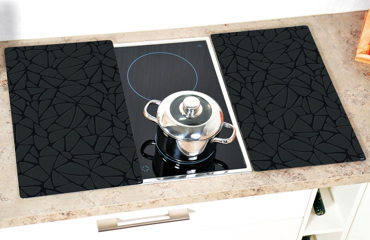 Herdabdeckplatte Schwarz/Mosaik B: 28,5 cm - Schwarz, Basics, Glas (50/28.5/0.4cm) - Kesper