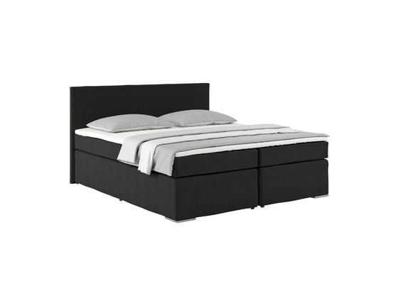 Boxspringbett mit Matratze und Topper 180x200cm Nero - Chromfarben/Schwarz, KONVENTIONELL, Textil (180/200cm) Boxspringbett mit Matratze und Topper 180x200cm Nero - Chromfarben/Schwarz, KONVENTIONELL, Textil (180/200cm)