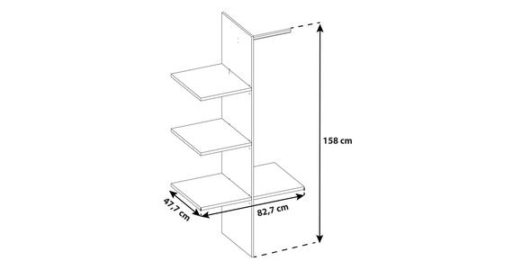 Inneneinteilung Kleiderschrank Alicante Twist Dekor - Grau, Basics, Holzwerkstoff (82,7/158/47,7cm) - Luca Bessoni