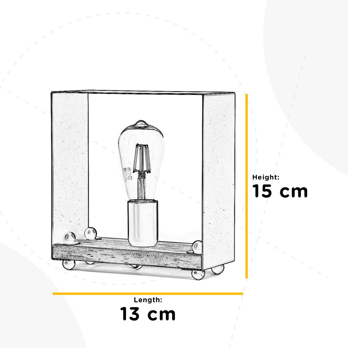 Tischleuchte 5046/l - Schwarz/Braun, Natur, Holz/Metall (13/10/15cm)