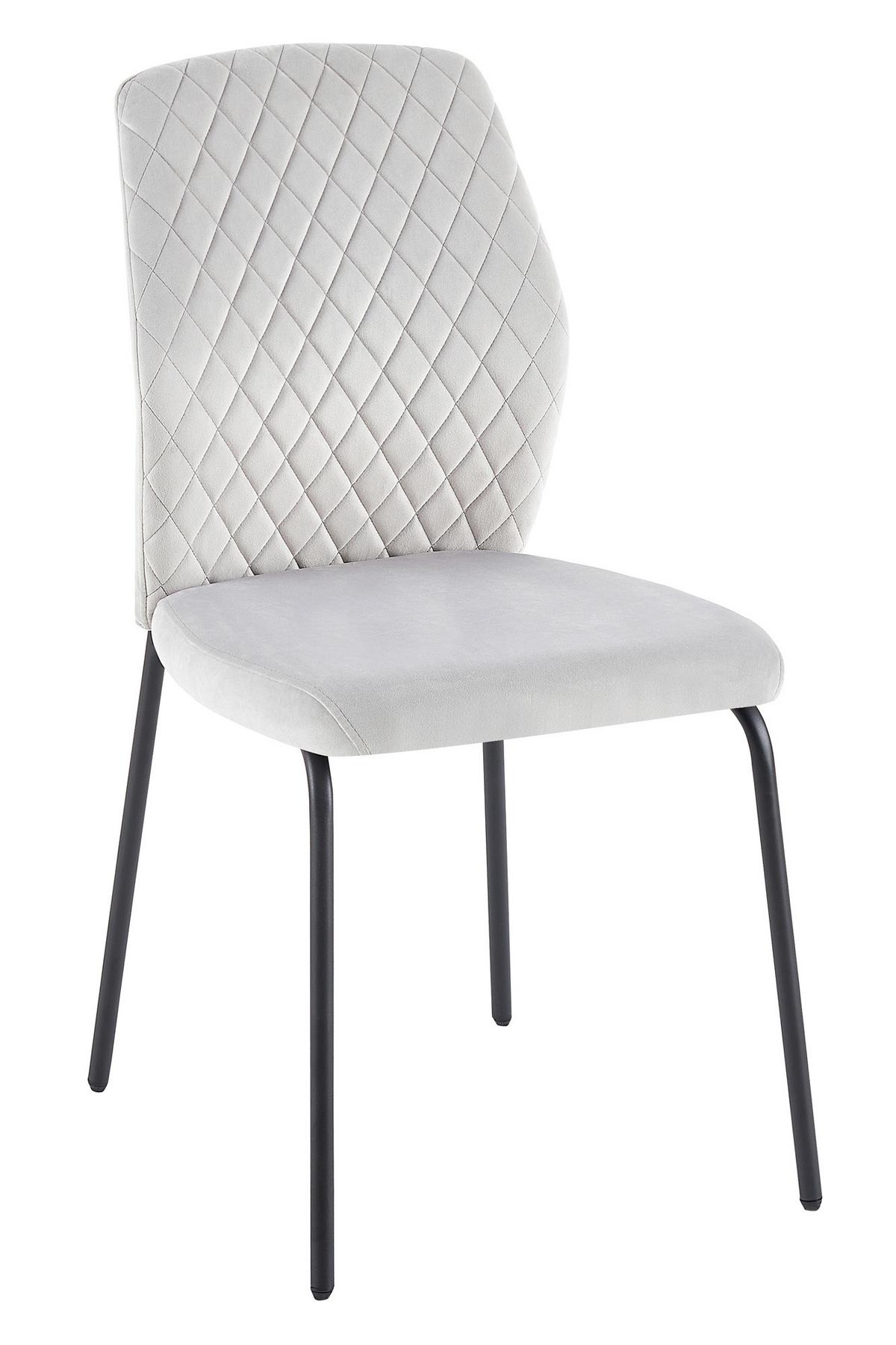 Stuhl-set Hellgrau B: 46,5 Cm - Hellgrau/Schwarz, MODERN, Textil/Metall (46,5/92/56,5cm) - Livetastic