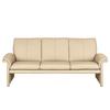 3-Sitzer-Sofa Comodo Echtleder Beige B: 214 cm - Beige/Silberfarben, Design, Leder (214/90/88cm) - Livetastic