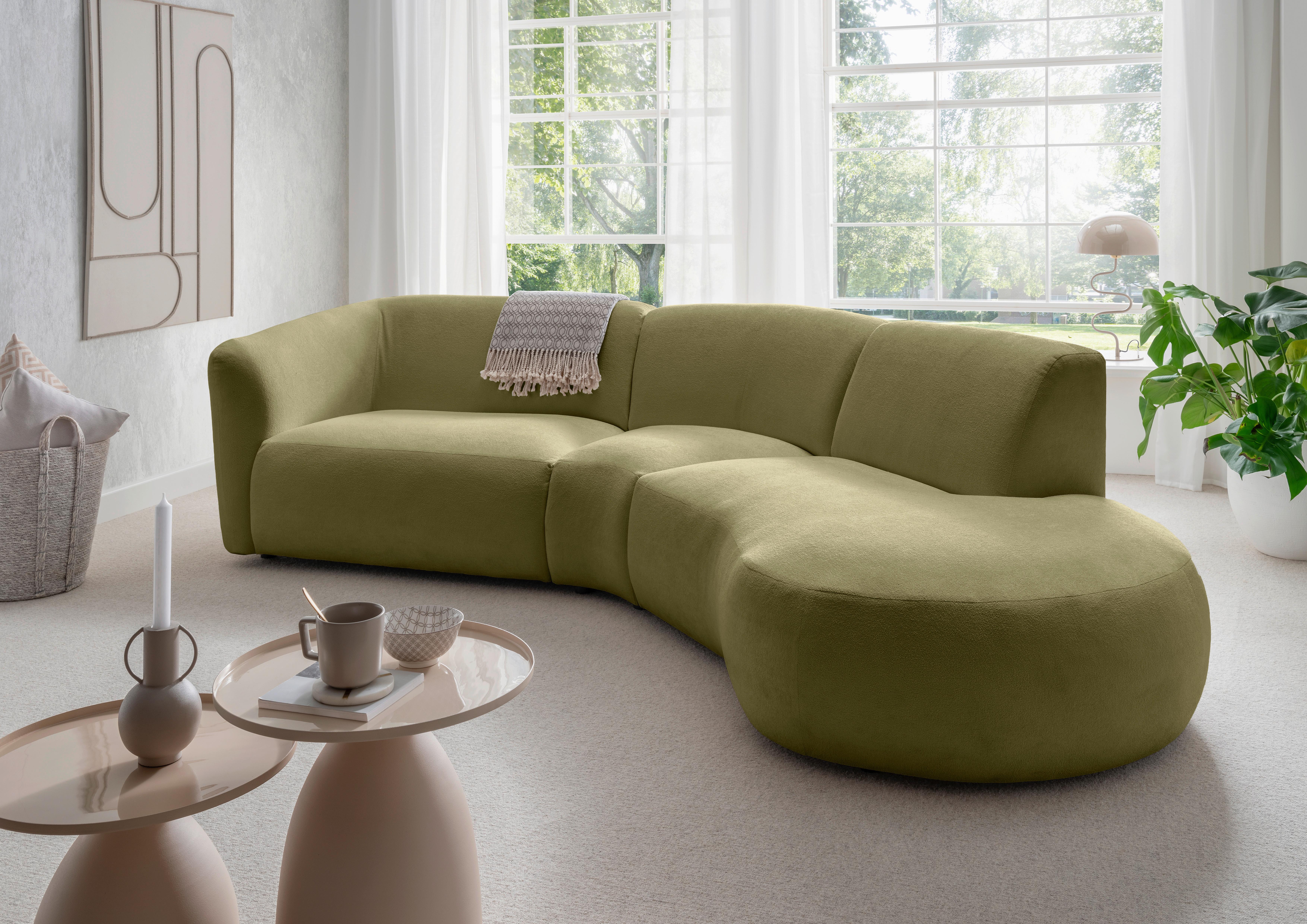 Ecksofa Jesi, Grün S: 276x182 Cm - Schwarz/Grün, MODERN, Textil (276/182cm) - Livetastic