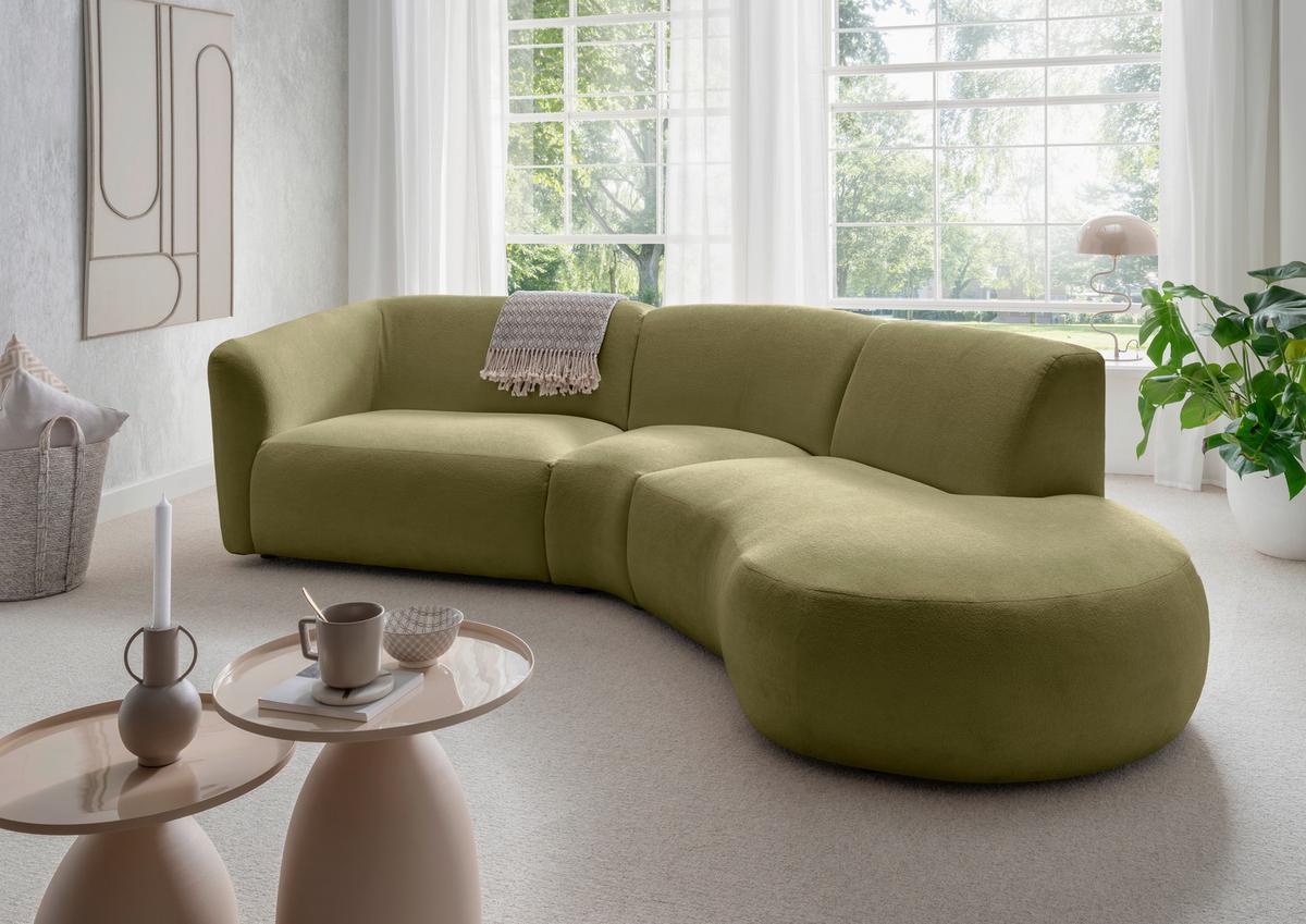 Ecksofa Jesi, Grün S: 276x182 Cm - Schwarz/Grün, MODERN, Textil (276/182cm) - Livetastic