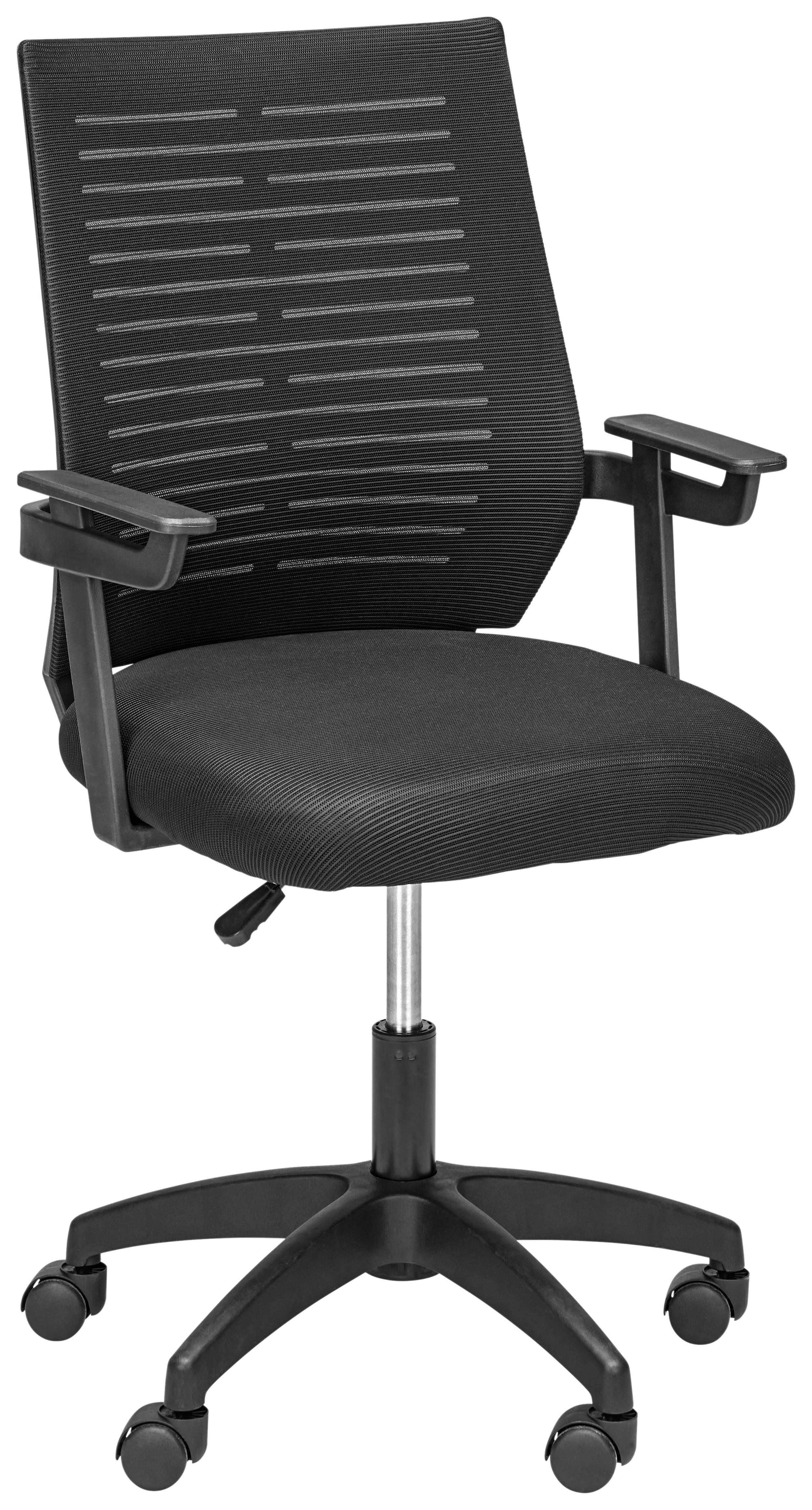 Otočná židle ARIANA - černá, Moderní, kov/kompozitní dřevo (56/90-100/58cm) - Mömax