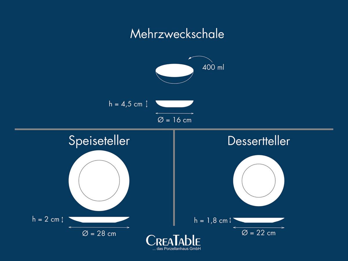 Tafelservice Unico Toscania Steinzeug, Creme 12-Teilig - Creme/Weiß, Basics, Keramik - Creatable