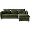 Eckschlafsofa Lauritio Dunkelgrün S: 254x160 cm - Chromfarben/Dunkelgrün, MODERN, Textil (254/160cm) - Livetastic