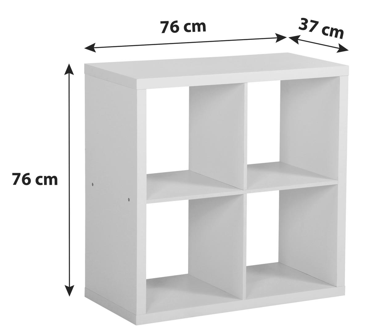 Regal Samy 1 B: 76 cm Weiß - Weiß, MODERN, Holzwerkstoff (76/76/37cm)