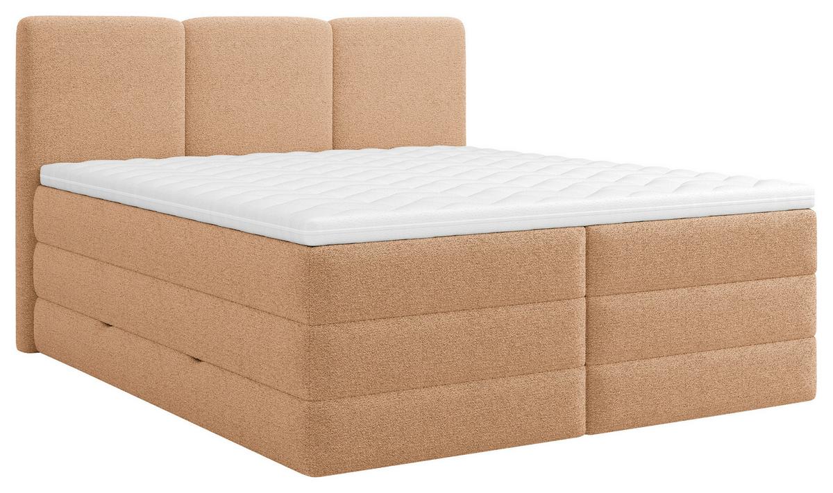 Boxspringbett Castel K - Terracotta/Schwarz, MODERN, Holz/Holzwerkstoff (160/200cm) - MID.YOU