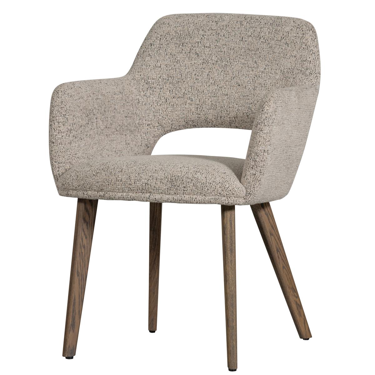 Armlehnstuhl-Set Murat Braun/Natur B: 61cm - Braun/Naturfarben, MODERN, Holz/Textil (61/86/60cm) - Livetastic