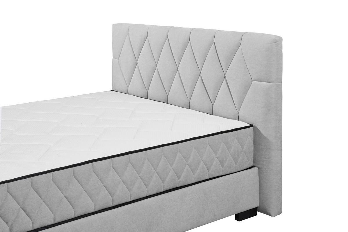 Boxbett Nagol B - Hellgrau/Schwarz, MODERN, Holzwerkstoff/Textil (160/200cm) - MID.YOU