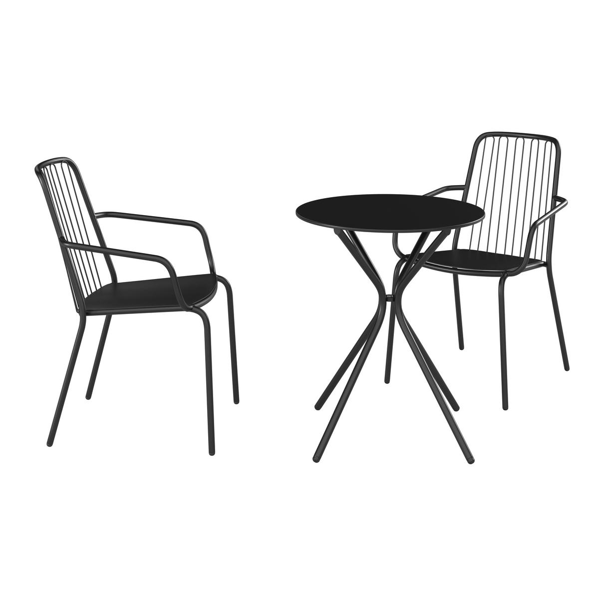 SADA NA BALKON ROSE - antracitová, Moderní, kov - Mömax