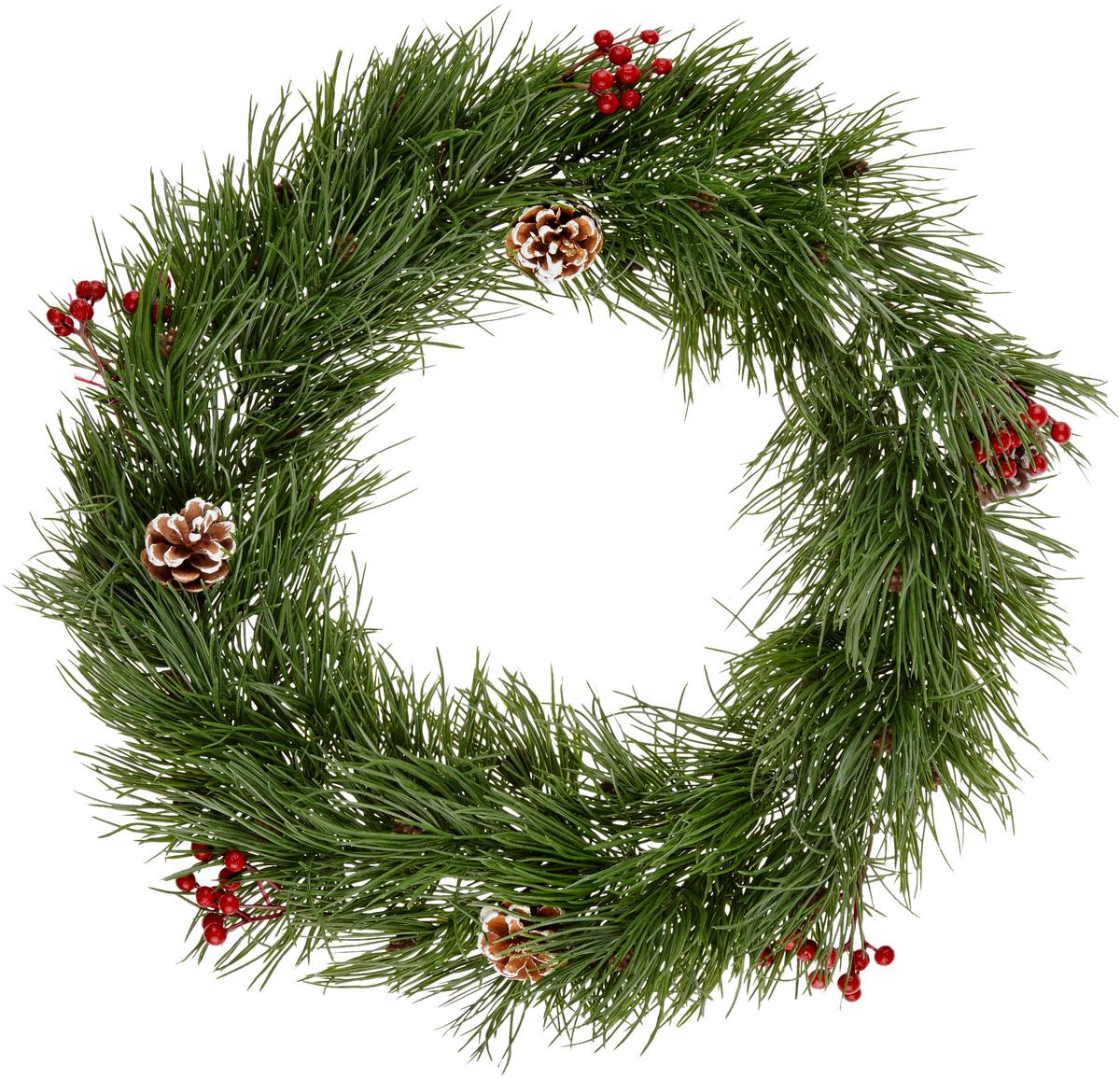 Dekokranz Renzo ⌀ 40 Cm Renzo - Rot/Schwarz, KONVENTIONELL, Holz/Kunststoff (40/4cm) - Ondega