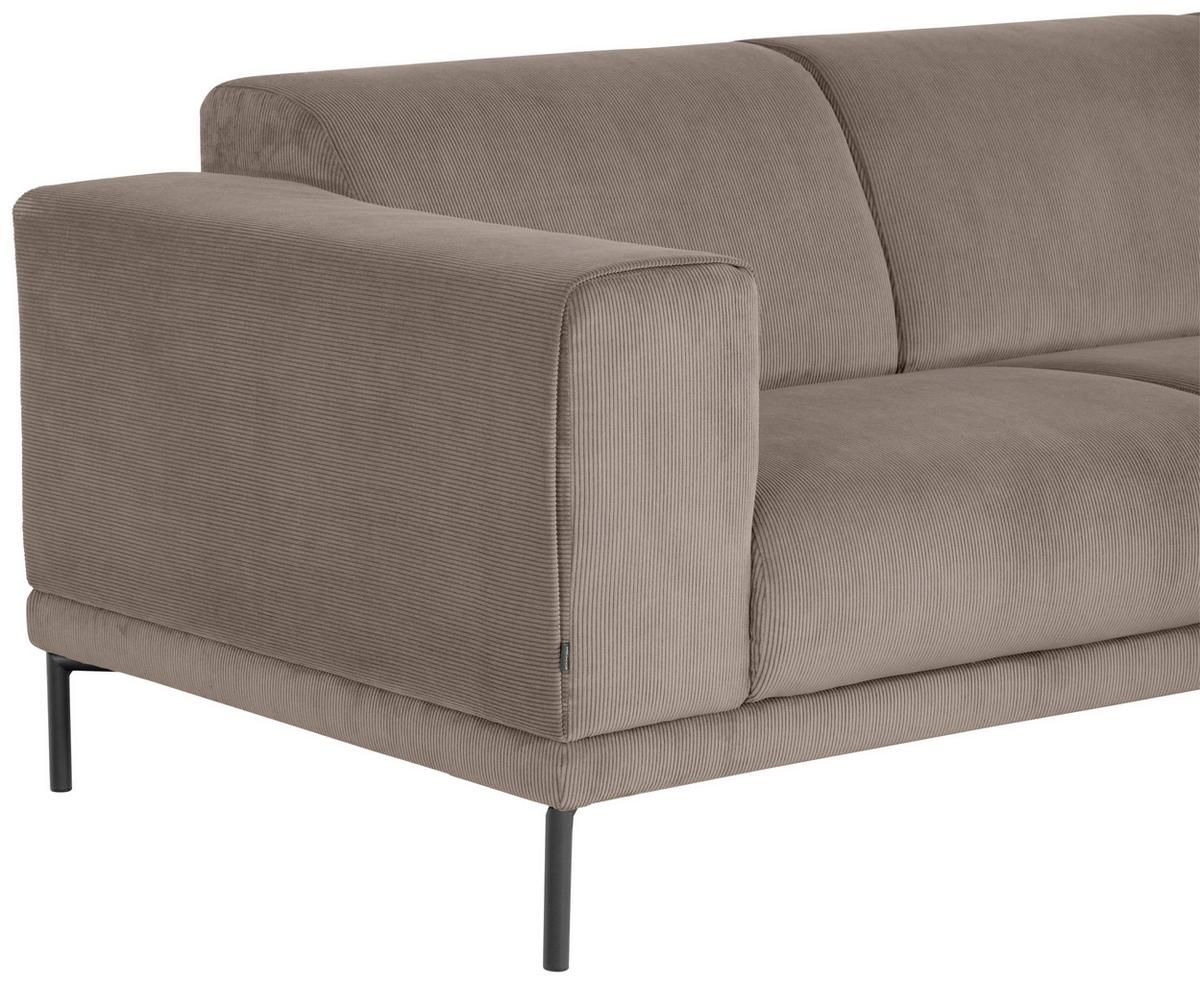 Ecksofa Erno Taupe S: 262 Cm - Taupe/Schwarz, Design, Textil (262/183cm) - MID.YOU