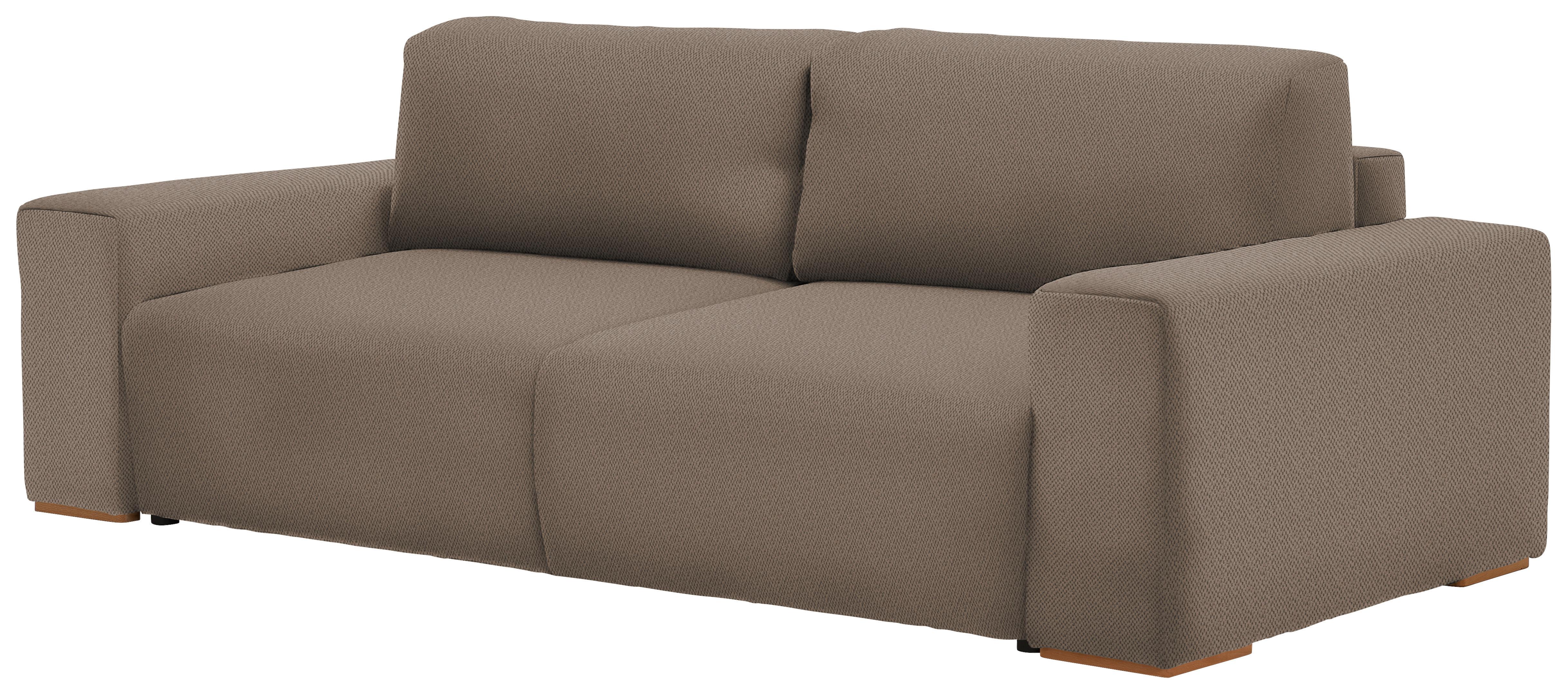 Schlafsofa Vouge Braun Bettkasten, B: 255 Cm - Buchefarben/Schwarz, KONVENTIONELL, Textil (255/86/123cm) - Livetastic