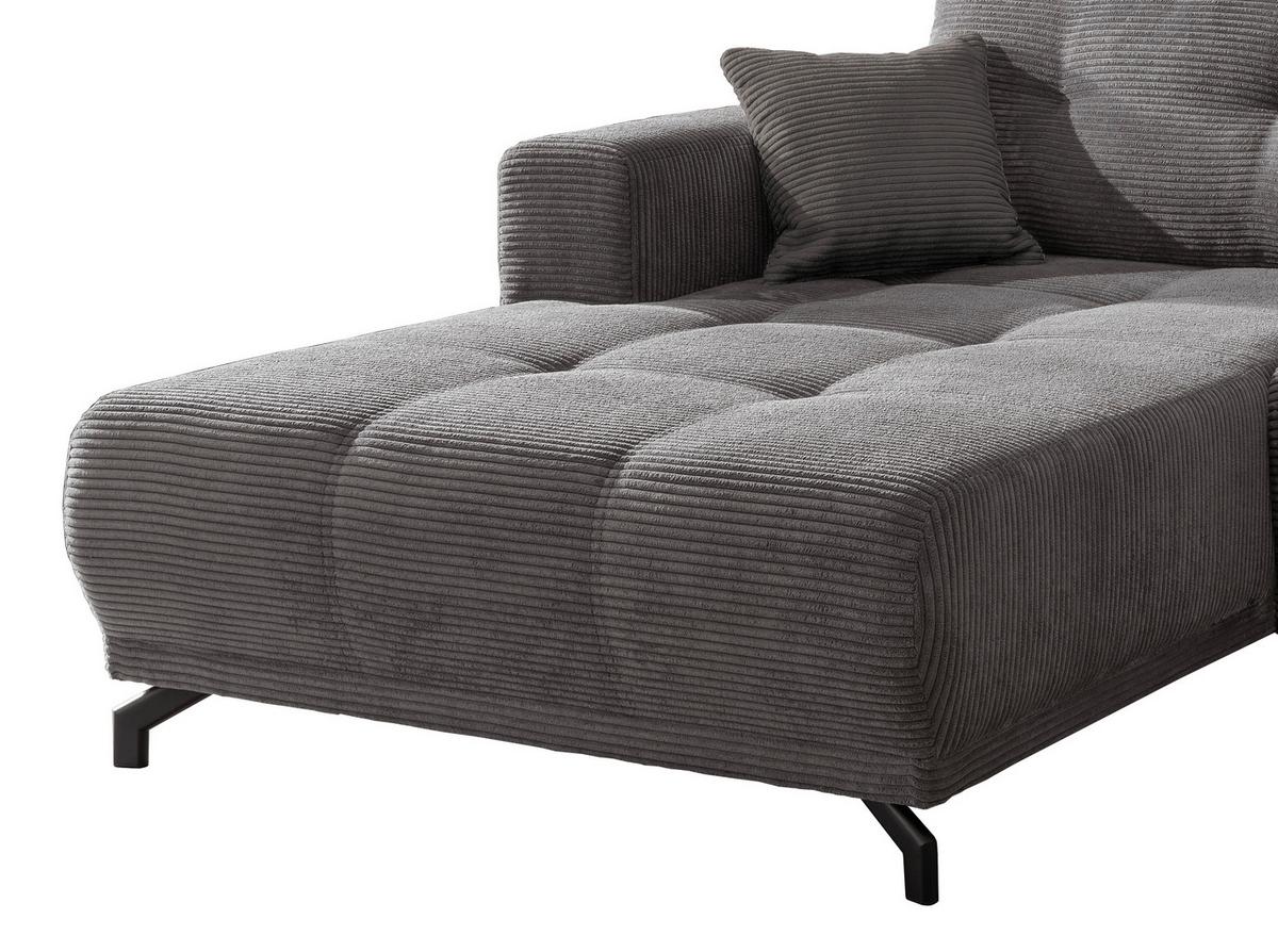 Ecksofa Restato Grau S: 177/246 cm - Schwarz/Grau, MODERN, Holz/Textil (177/246cm) - MID.YOU