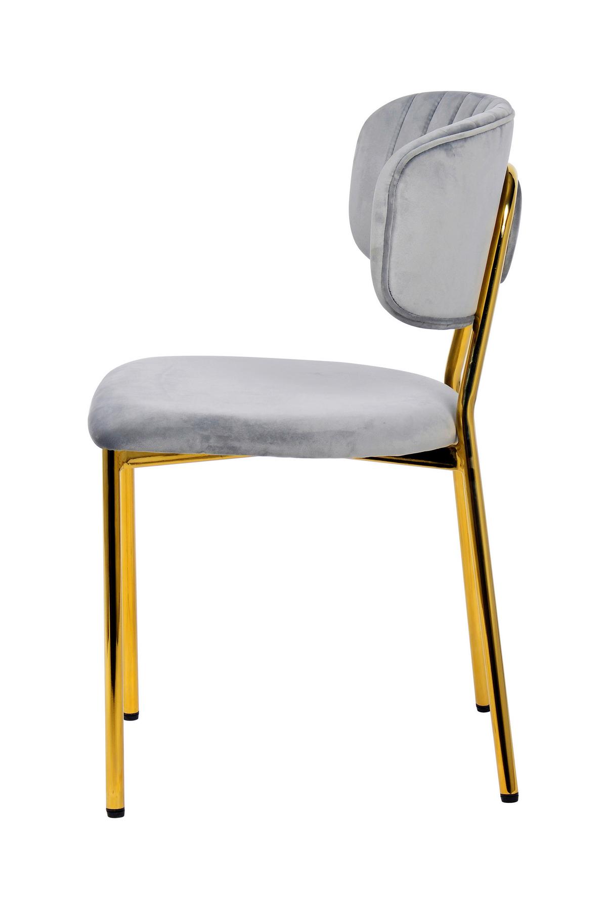 SADA STOLIČIEK KIAN - sivá/zlatá, Modern, kov/textil (47/80/51cm) - MID.YOU