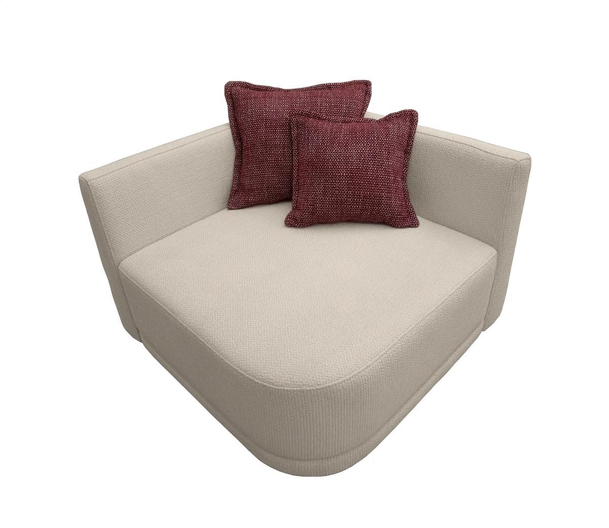 Sofa Zuri Naturfarben/rot, B: 110cm - Rot/Schwarz, Trend, Textil (110/75/115cm) - Livetastic