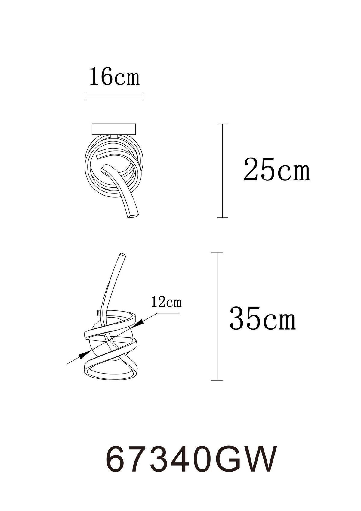 LED-Deckenleuchte Iduna Weiß Goldfarben D: 16 cm - Goldfarben/Weiß, Design, Kunststoff/Metall (16/35cm) - Globo