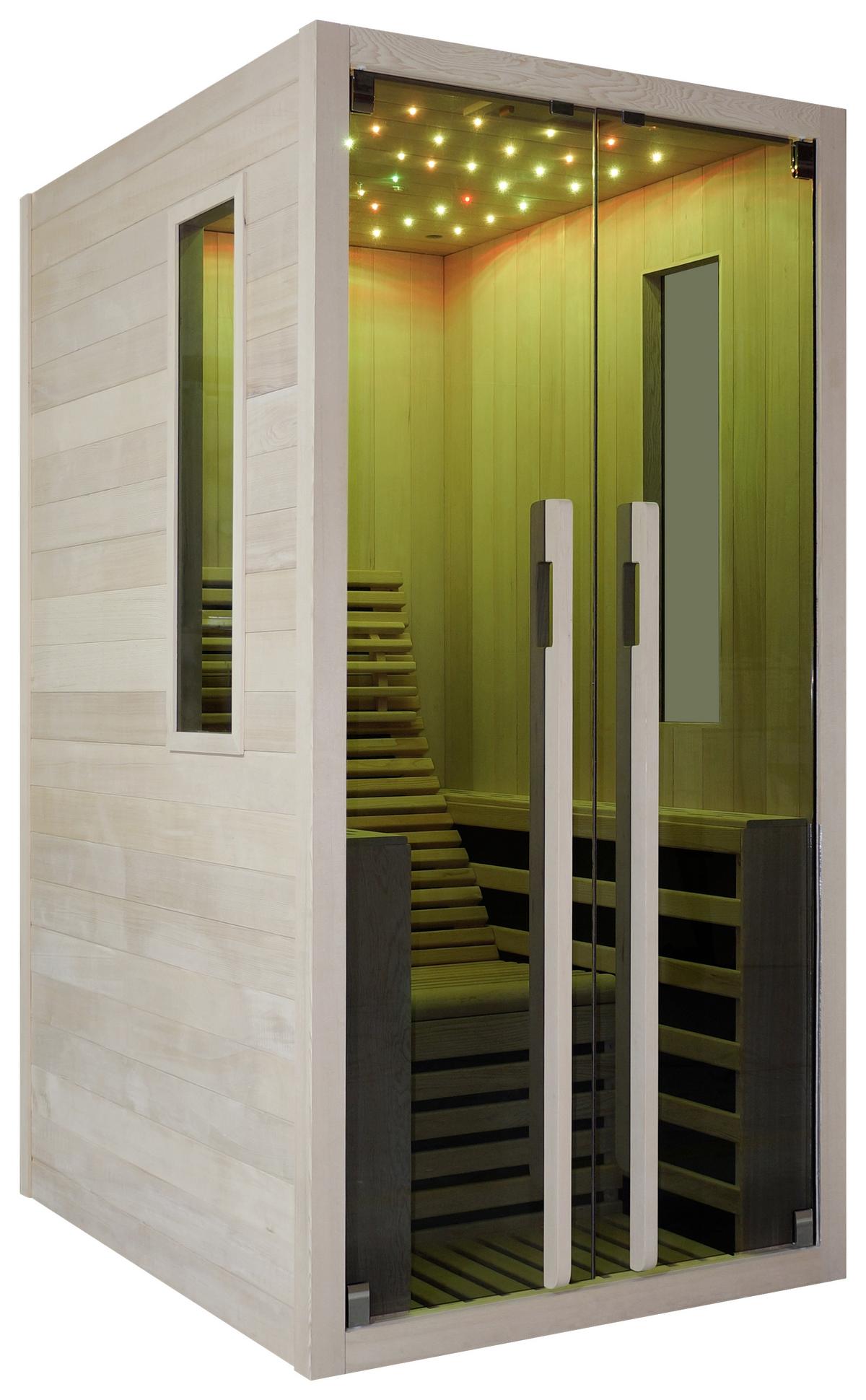 Infrarotkabine 1 Person 100x195x130 cm Carbon - Naturfarben, Basics, Holz (100/195/130cm) - Sanotechnik