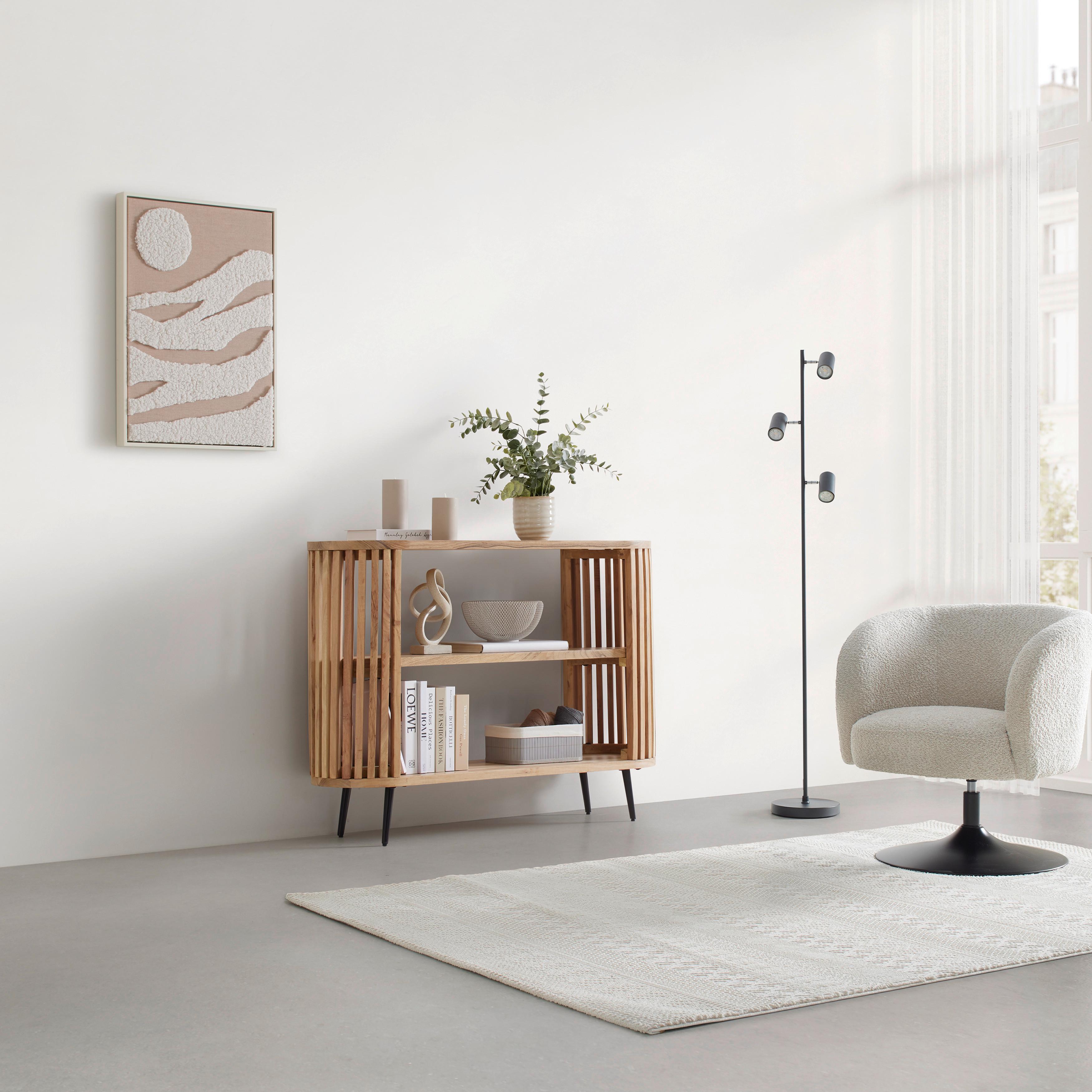 KONZOLA MADDI -TREND- - černá/přírodní barvy, Lifestyle, kov/dřevo (120/85/33cm) - Mömax