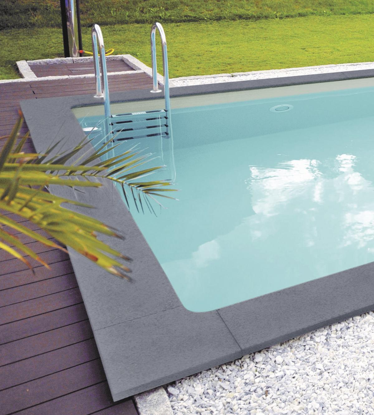 Styroporpool Rechteckig Gran Canaria mit Leiter L: 800 cm - Blau, Basics, Kunststoff (800/400/150cm)