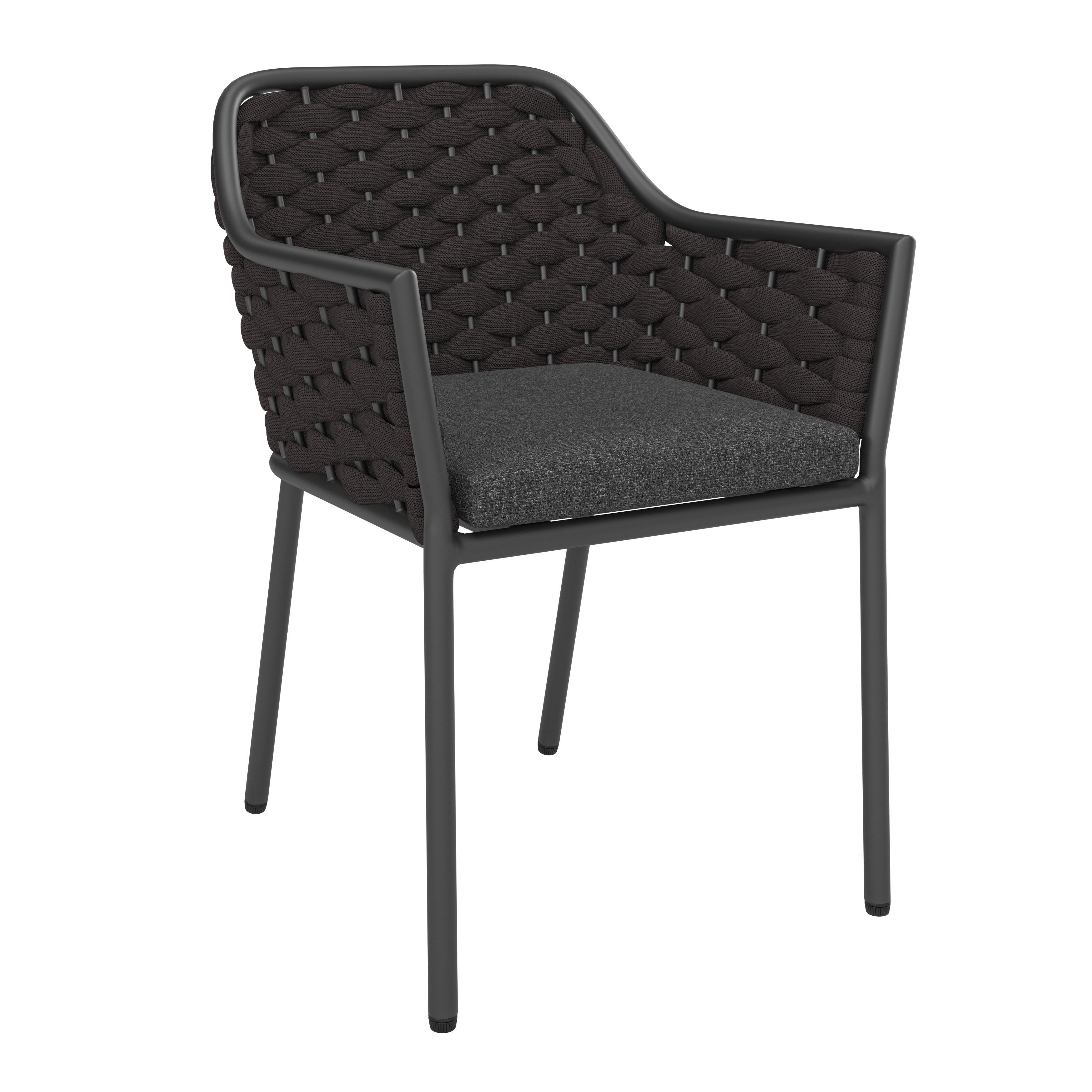 ZAHRADNÍ ŽIDLE LOUISA - antracitová, Moderní, kov/textil (57/79/58cm) - Mömax