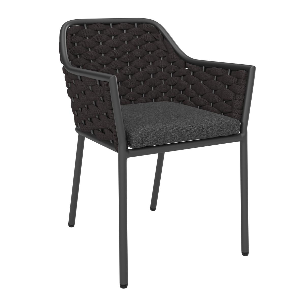 ZÁHRADNÁ STOLIČKA LOUISA - antracitová, Modern, kov/textil (57/79/58cm) - Mömax