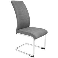 Schwingstuhl Donna Webstoff Grau Gepolstert - Chromfarben/Grau, KONVENTIONELL, Textil/Metall (42/99/56cm)