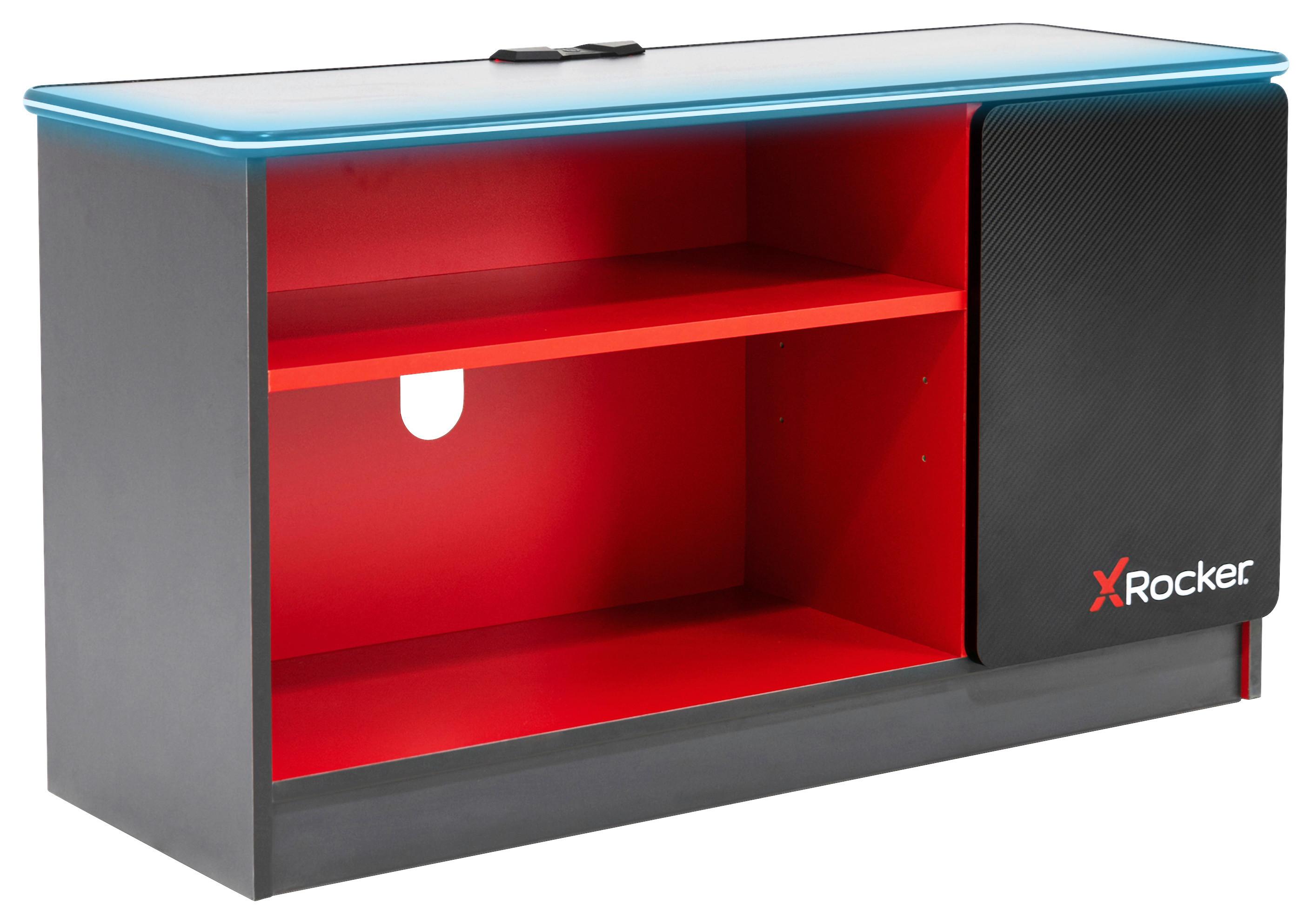 TV-Lowboard Carbon-Tek B: 160 Schwarz, Rot - Rot/Schwarz, MODERN, Holzwerkstoff (101,3/55,1/36,3cm) - X Rocker