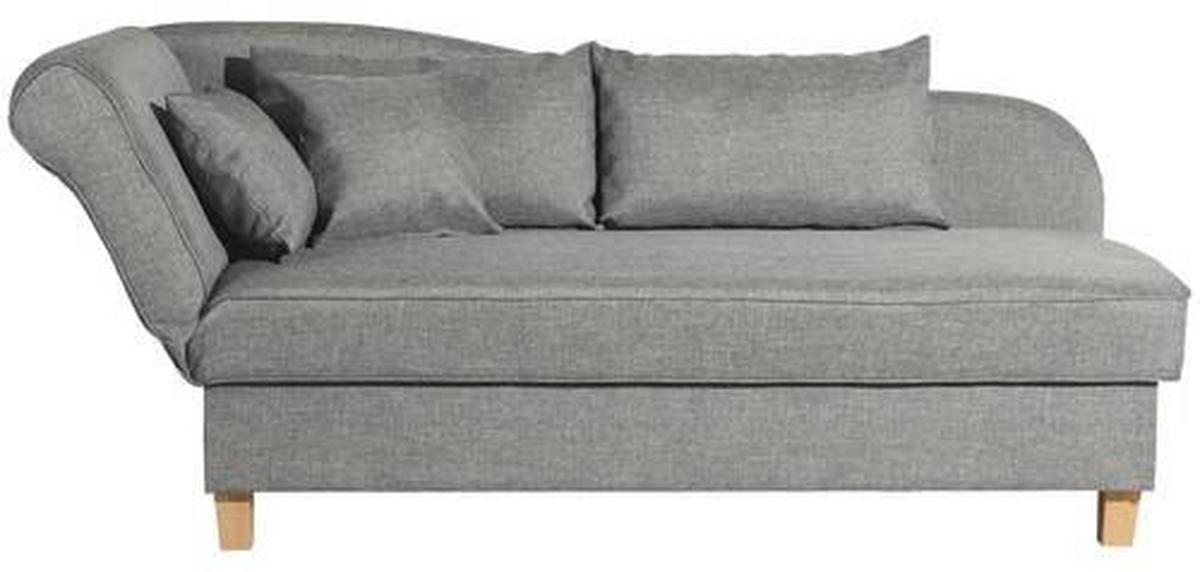 Recamiere Selma Hellgrau Links mit Bettkasten+schlaffunktion - Buchefarben/Hellgrau, Design, Textil (190/88/82cm) - Max Winzer