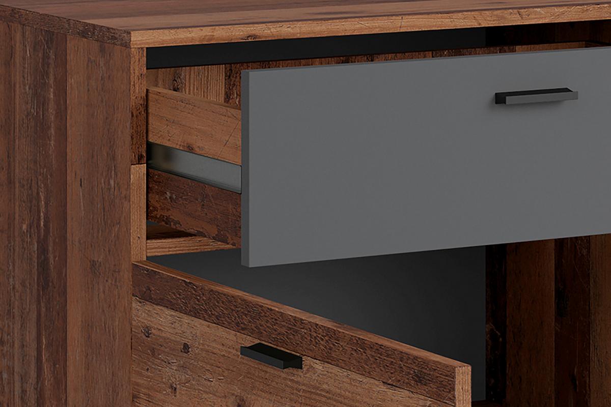 Sideboard B: 98 Cm Jackson Anthrazit/braun - Anthrazit/Schwarz, Design, Holzwerkstoff (98/85/40cm) - MID.YOU