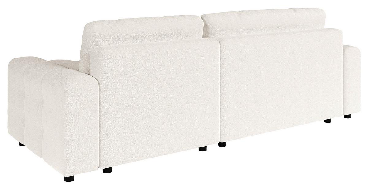 Ecksofa Luki Weiß S: 233x142 cm - Schwarz/Weiß, Design, Textil (233/142cm) - Livetastic