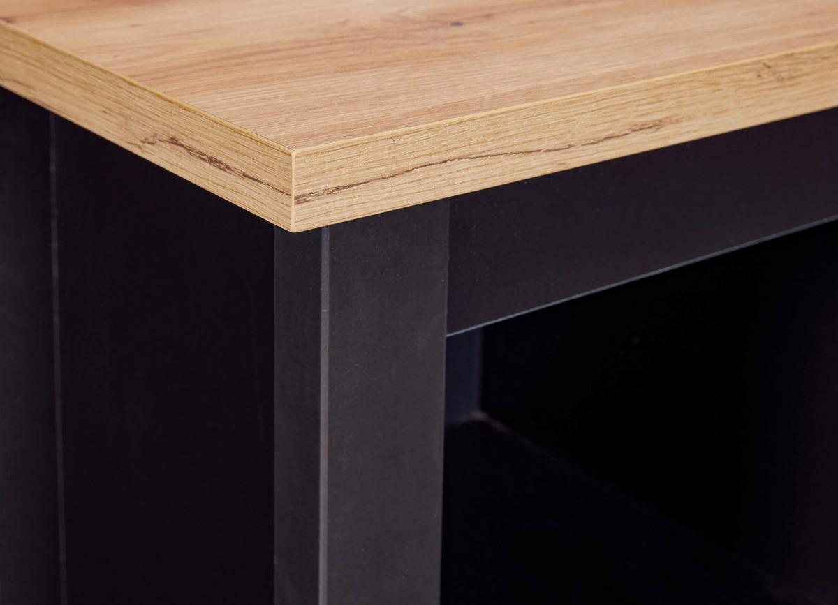 Weinschrank Helina - Schwarz/Eiche Artisan, Design, Holzwerkstoff (77/124/33cm) - Livetastic