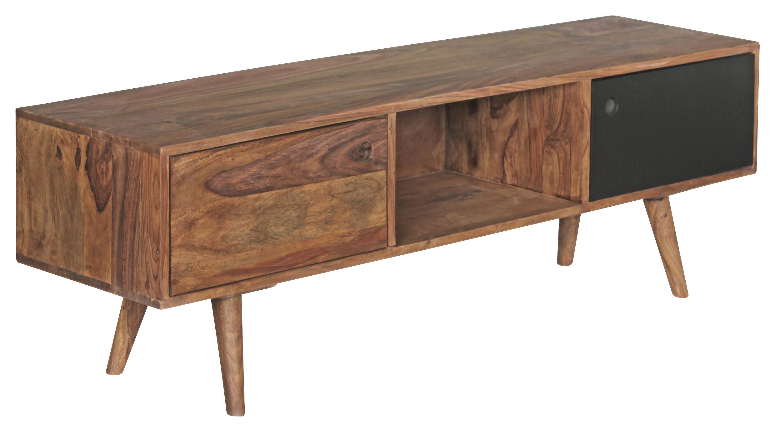 Nízka komoda pod TV Repa š:140cm masív - čierna/farba indického palisandra, Design, drevo (140/45/35cm) - MID.YOU